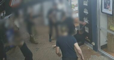 Six teenagers have been charged after a Sunshine Coast shop owner was allegedly set upon on Saturday night, after accusing one of them of stealing.