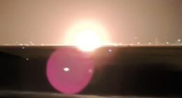 Fighter jet exploding on takeoff.