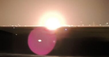 Fighter jet exploding on takeoff.