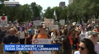 Texas House Democrats who fled to Illinois join Millennium Park rally downtown Chicago to protest Republican redistricting