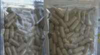 A bag of Kratom, a plant-based drug .
