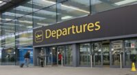 The departures entrance at Gatwick airport