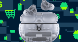 The translucent Beats Studio Buds Plus are half off