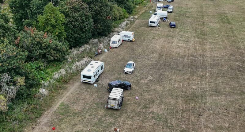 Travellers break down locks to invade affluent north London park