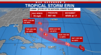 Tropical Storm Erin strengthens, expected to become hurricane today: NHC