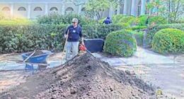 Trump calls out team that left 'huge gash' in Rose Garden limestone