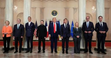 Trump meets with Zelenskyy, European leaders for Ukraine talks at White House