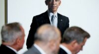 Trump moves Obama, Bush portraits to hidden stairwell