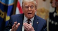 President Donald Trump speaking at a cabinet meeting.