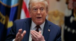 President Donald Trump speaking at a cabinet meeting.