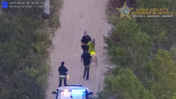 VIDEO: Lake County deputies use drone to catch domestic battery suspect