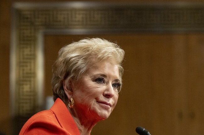 Watch: Ed. Sec. Linda McMahon Shows How It's Done After Speech Gets Interrupted by 'Clowns'