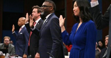 New York City Mayor Eric Adams, Denver Mayor Michael Johnston, Chicago Mayor Brandon Johnson and Boston Mayor Michelle Wu testify before Congress.