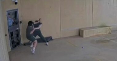 CCTV shows violent attack on one of NSW's most notorious prisoners