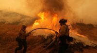 Canyon Fire burns through mountains north of Los Angeles