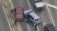 Five arrested after police pursuit ends in multi-car crash in Melbourne's north-east