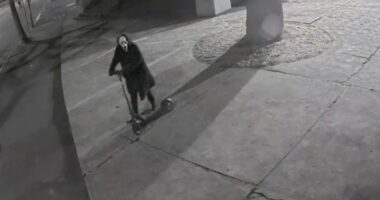 Police hunt e-scooter vandal in Scream mask after synagogue repeatedly vandalised