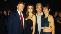 onald Trump and his girlfriend (and future wife), former model Melania Knauss, financier (and future convicted sex offender) Jeffrey Epstein, and British socialite Ghislaine Maxwell pose together at the Mar-a-Lago club