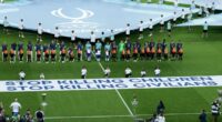 UEFA claim their 'Stop killing children' Super Cup banner is NOT political after sparking Israeli anger with gesture days after Mohamed Salah criticised their tribute to 'Palestinian Pele'