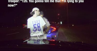 ‘I thought you were racing me:’ Dash camera video shows driver pulled over for going 120mph