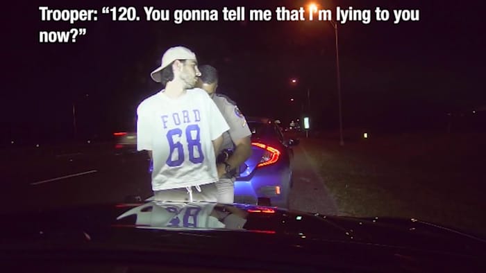 ‘I thought you were racing me:’ Dash camera video shows driver pulled over for going 120mph