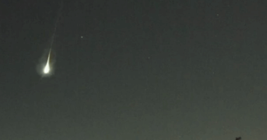Meteor streaking across the night sky.