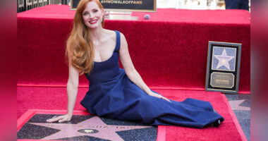 Actress Jessica Chastain honored with star on Hollywood Walk of Fame