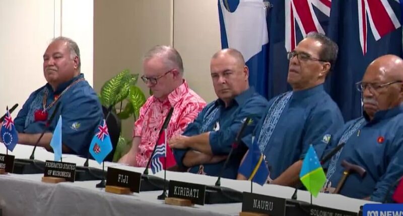 Anthony Albanese was left rather pink-faced when he rocked up to a press conference with other leaders of Pacific nations in the wrong Hawaiian shirt.