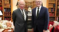 King Charles III during an audience with Australian Prime Minister Anthony Albanese at Balmoral Castle.
