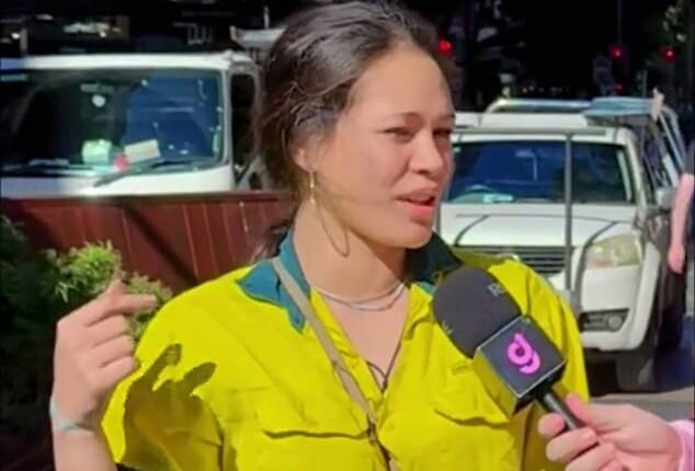 A Brisbane tradie (above) has revealed she trained for just three days before entering a six-figure role as a hoist operator