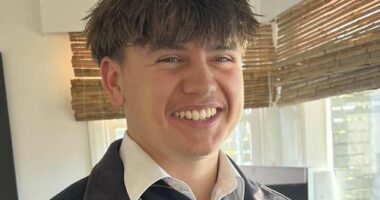 Casper Huisken, 17, has started working at his local supermarket.