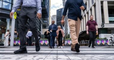 Pedestrians in the Sydney CBD.