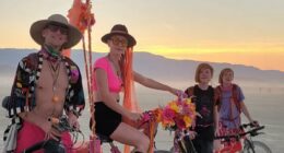 Burning Man raver meditating on the ground is run over by Cybertruck