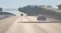 Car goes airborne over Long Island highway