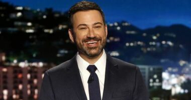 In this April 11, 2017 photo, host Jimmy Kimmel appears during a taping of "Jimmy Kimmel Live," in Los Angeles. Kimmel says his newborn son is home and doing great after open-heart surgery. A tearful Kimmel turned his show's monologue Monday, May 1, into an emotional recounting of the crisis with what Kimmel called a "happy ending."  (Randy Holmes/ABC via AP)