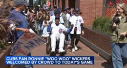 Chicago Cubs superfan Ronnie 'Woo Woo' Wickers returns to Wrigley Field amid pulmonary fibrosis battle at Evanston nursing home