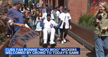 Chicago Cubs superfan Ronnie 'Woo Woo' Wickers returns to Wrigley Field amid pulmonary fibrosis battle at Evanston nursing home