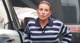 Coleen Rooney unbuttons her jeans after leaving Indian restaurant