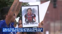 Community calls for justice after 9-year-old Anakin Perez hit, killed by car outside McNair Elementary School on Walton Street