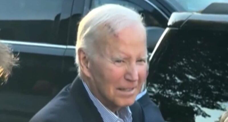 Concerns for frail Joe Biden as he is seen with shocking head wound