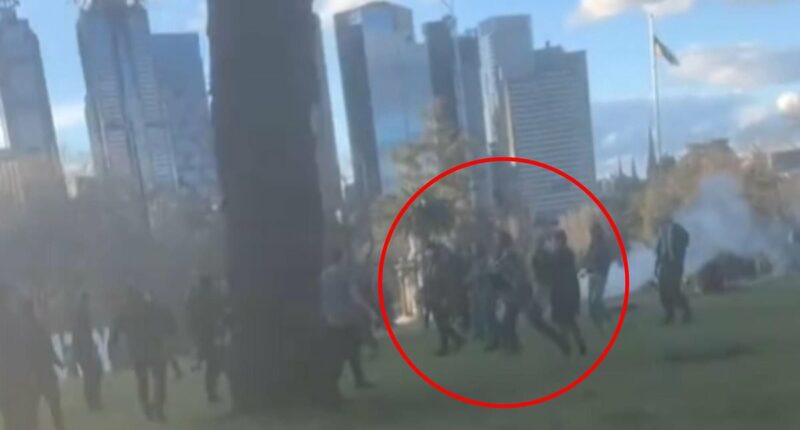 Disturbing moment far right demonstrators ambush Aboriginal camp