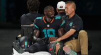 Dolphins' Tyreek Hill carted off field and taken to hospital with serious left leg injury