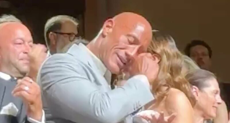 Dwayne Johnson breaks down in tears as film gets a 15-minute ovation