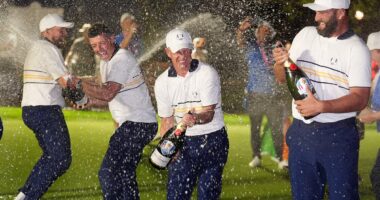 Europe's Ryder Cup heroes go wild in boozy party after win over USA