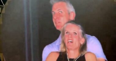 Furious husband of HR executive caught on kiss cam breaks silence