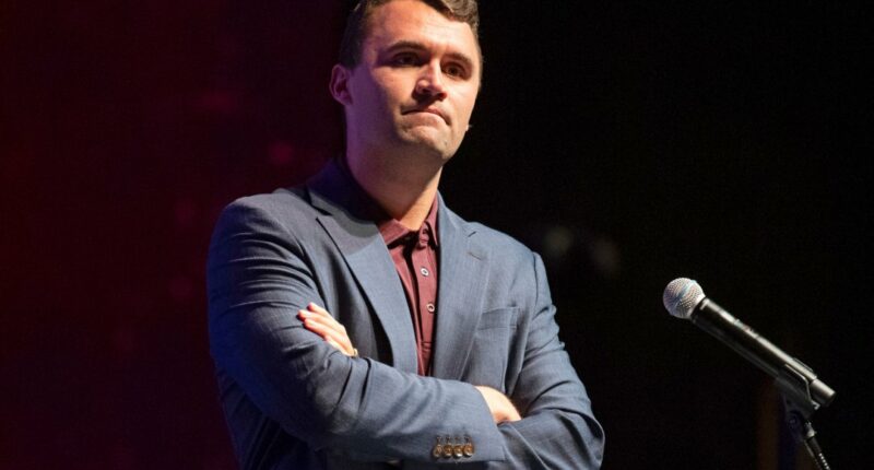 FILE - Charlie Kirk speaks at Texas A&M University as part of Turning Point USA's American Comeback Tour on Tuesday, April 22, 2025, in College Station, Texas. (Meredith Seaver/College Station Eagle via AP, File)