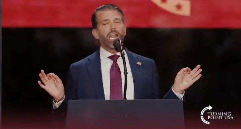 Hilarious moment Don Jr impersonates his father in rare roast