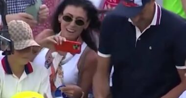 How tennis CEO's wife helped him in infamous hat-grab - but was she even aware? Millionaire took cap from boy and put it in his partner's bag... years after she turned him into huge fan of the sport