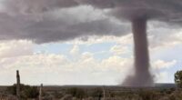 Huge tornado seen tearing through desert forcing residents to flee