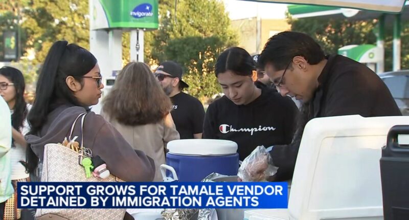 ICE Chicago Operation Midway Blitz: Community rallies to sell tamales for vendor arrested by ICE near Home Depot on SW Side